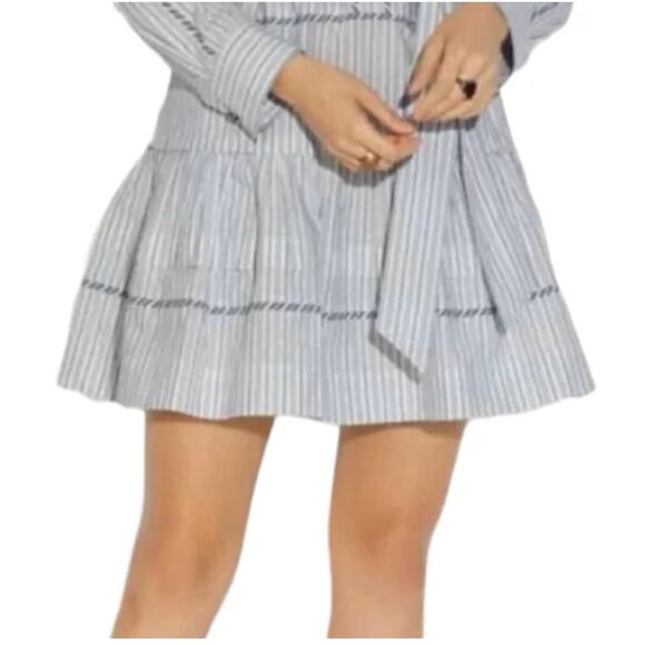 Coach Stripe Shirt Blue White Boho Dress 2 NWT - Picture 4 of 12